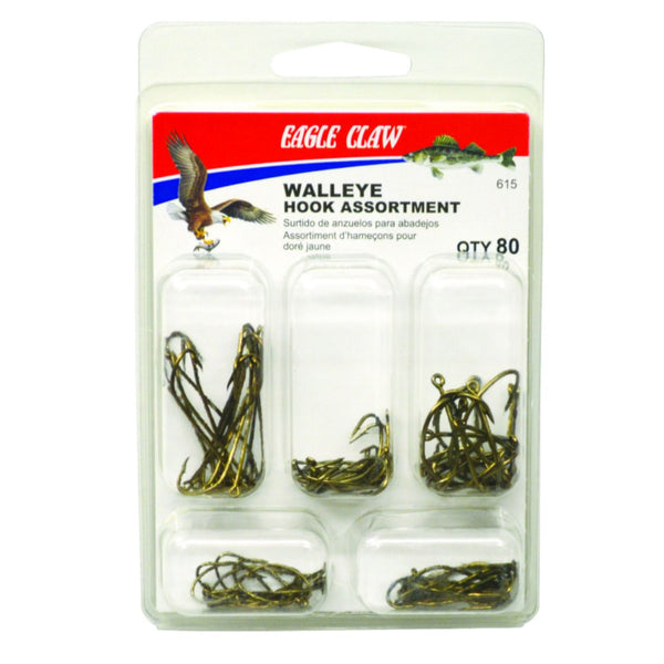 Eagle Claw 54 Piece Trout Fishing Mini Tackle Kit Hooks & Sinkers In Plano  Case