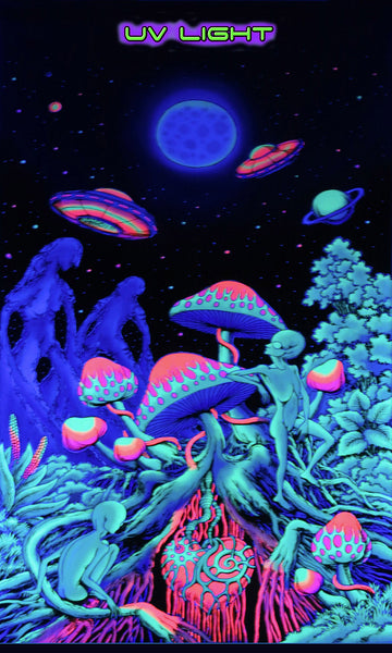 UV Wallhanging : Alien Shrooms – Space Tribe