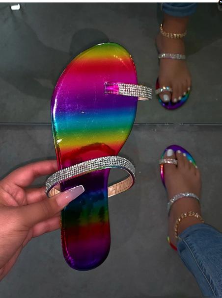 sequin flip flops in vibrant colors