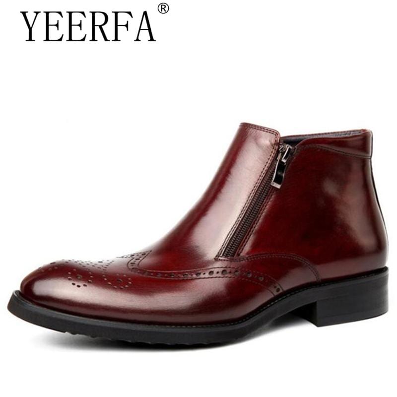 mens burgundy dress boots