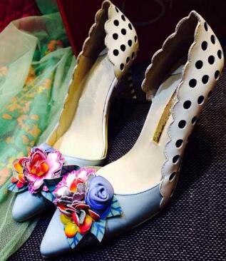 flower embellished heels