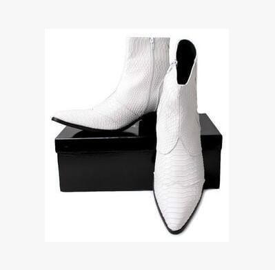 mens white snakeskin shoes