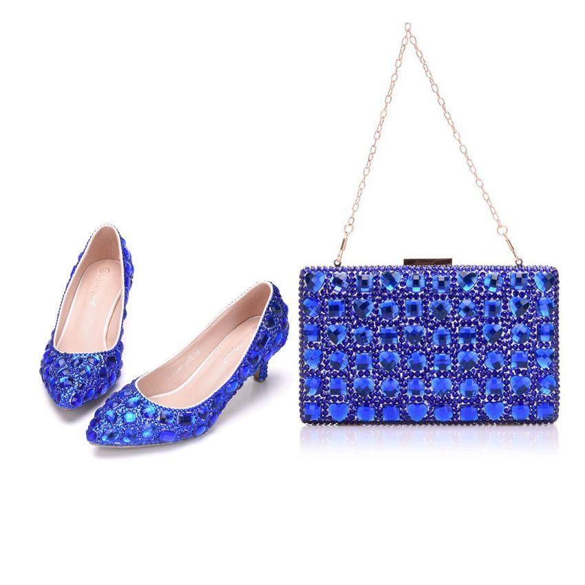 cobalt blue shoes and handbag