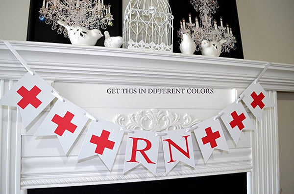 Rn Nurse Graduation Party Banner Red And White Nurse Graduation Decorations Lpn Bsn Nurse Party Decorations