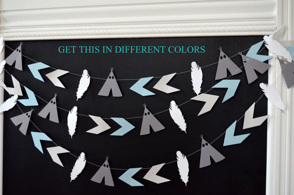 Teepee Arrow Feather Garland Tribal Party Decorations Arrow