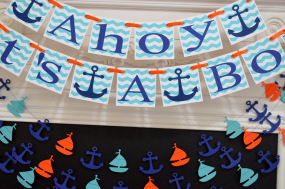 Ahoy It S A Boy It S A Boy Banner Baby Shower Decorations Boy