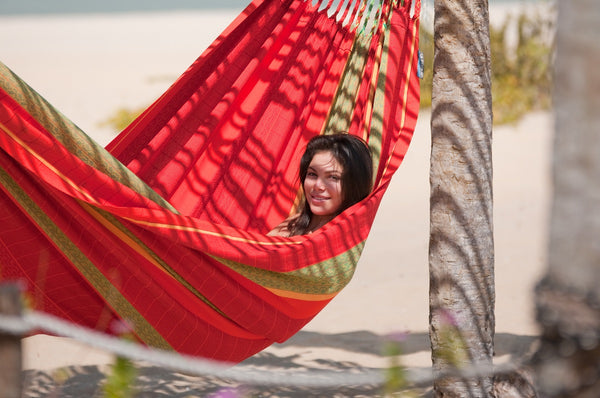 Red beach hammock