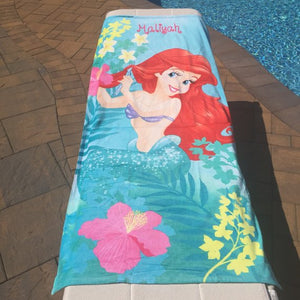 Oversized Little Mermaid Ariel Beach Towel Personalized Beach