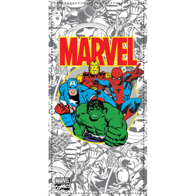 Marvel Comics Beach Towel - Hulk, Spider-Man, Iron Man & Captain America - Personalized