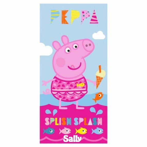 One Peppa Pig BIG SPLASH at the Beach Towel - Personalized Beach Towel ...