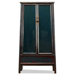 Teal Lacquer Tapered Armoire