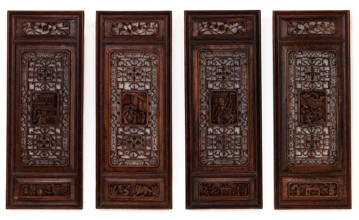 Chinese Antique Carved Window Panels