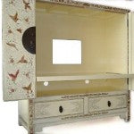 Chinese Painted Cream Cabinet