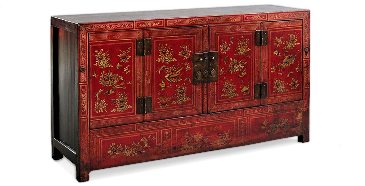 Dongbei Red and Gold Sideboard