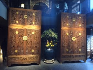 Nanmu carved cabinets