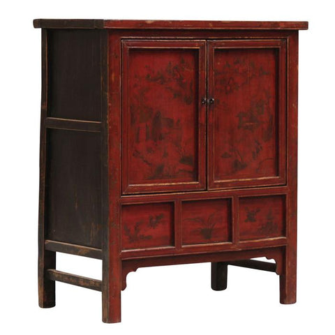 Armoire Shanxi en laque rouge