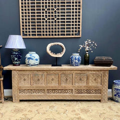 Carved Six Drawer Sideboard