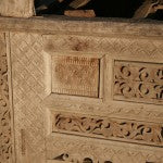 Detail of carvings on a Xinjiang kang