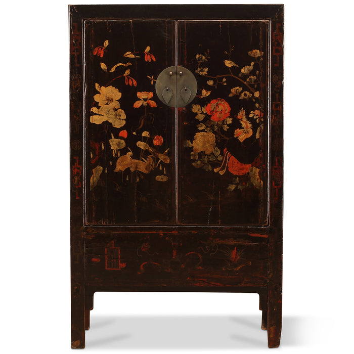 Armoire de mariage Shanxi peinte en noir