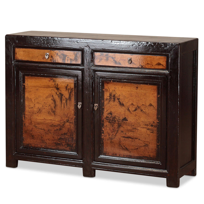 Black and Sepia Painted Sideboard