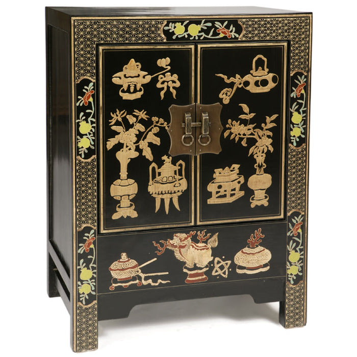 Shanxi Curio Cabinet Black Lacquer Shimu