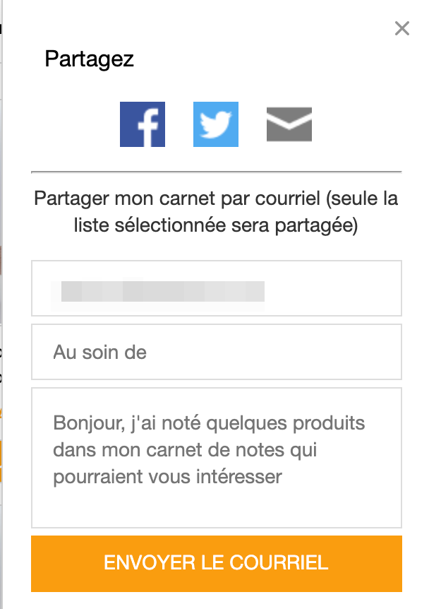 Partagez vos listes de souhaits de votre carnet