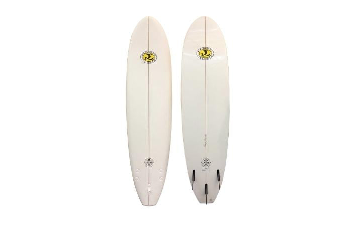 Image of a mini malibu surfboard