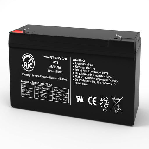 Portalac PE6V12 6V 12Ah Emergency Light Replacement Battery