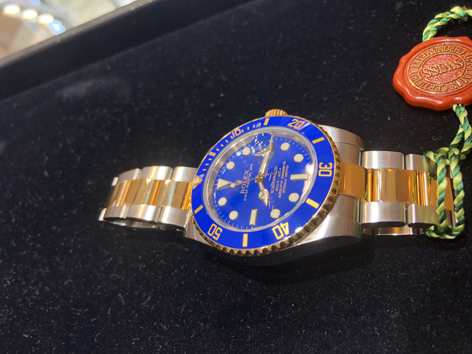 rolex blue two tone submariner