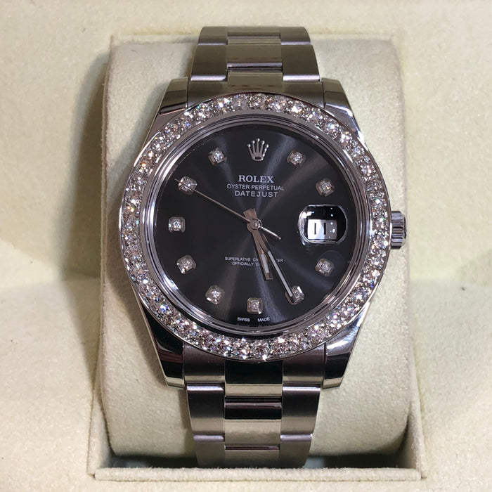 rolex with black diamonds