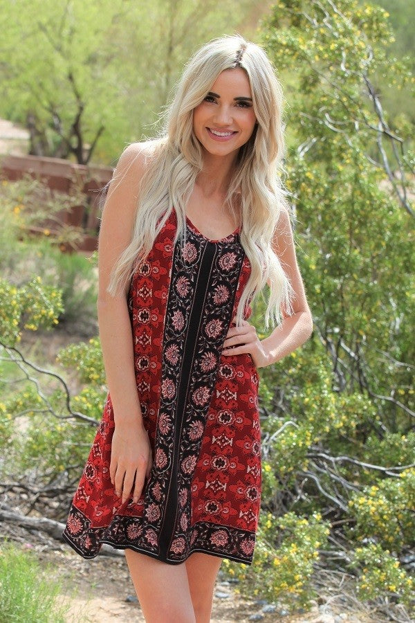 red and black sundress