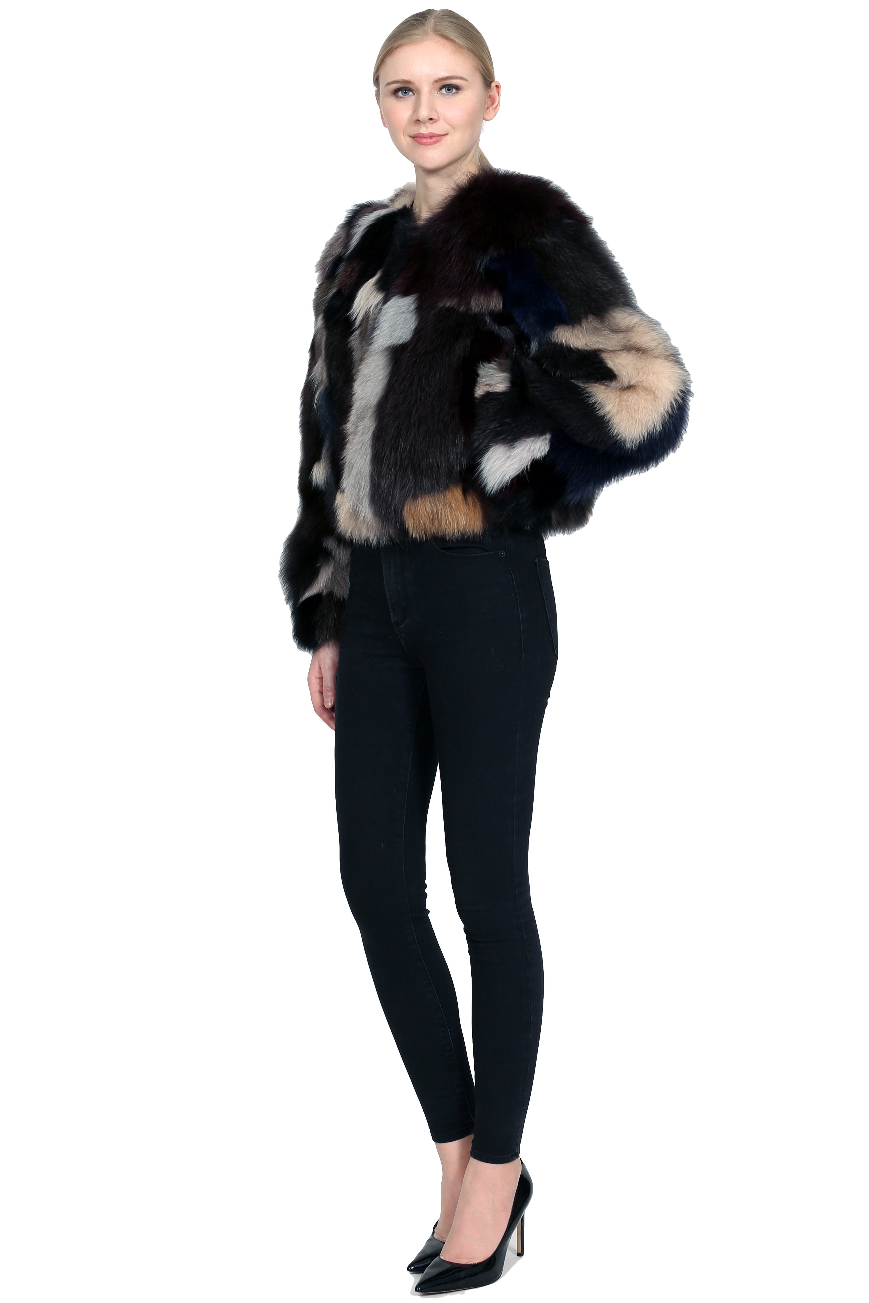 Denim and Fox Fur Jacket with Detachable Rabbit Fur Interior -  paulamariecollection