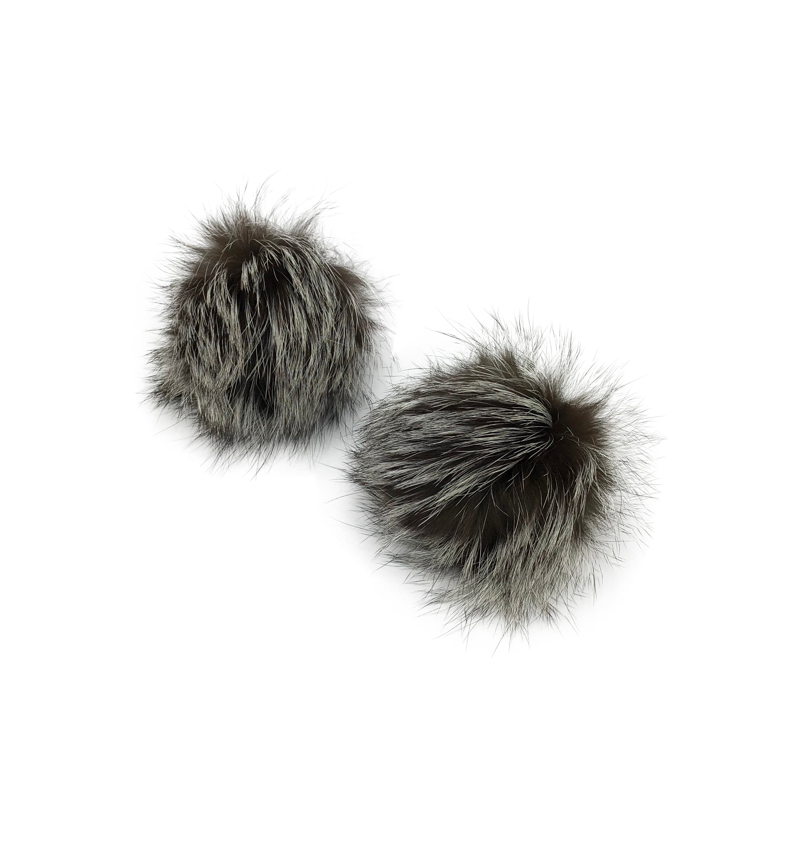 Silver Fox Fur Pom Pom Shoe Lace Bands 