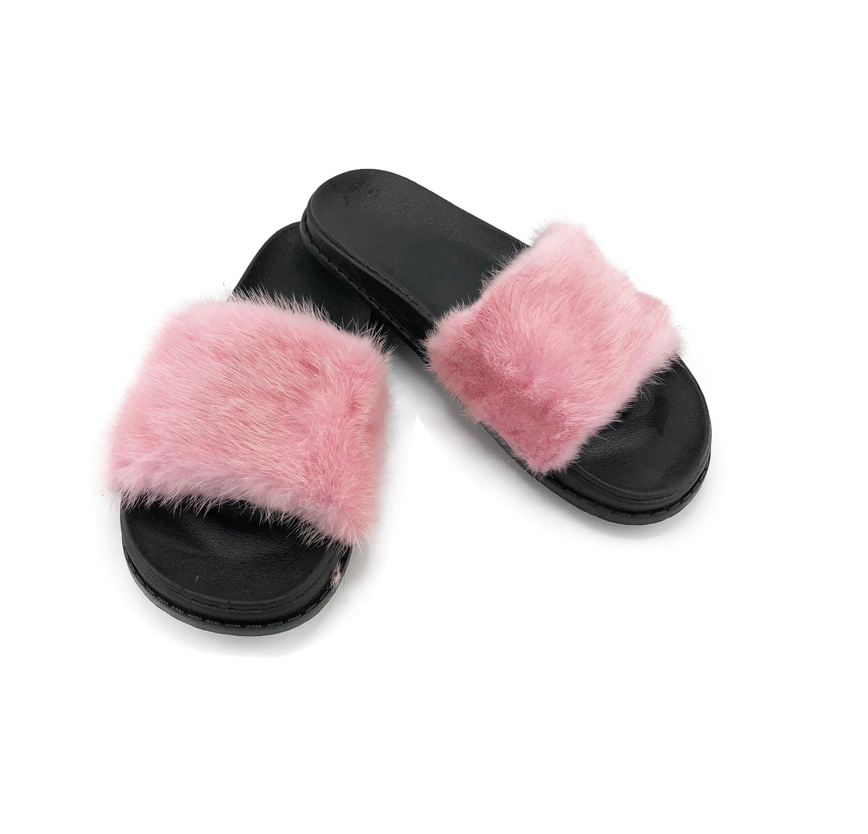 mink fur slides