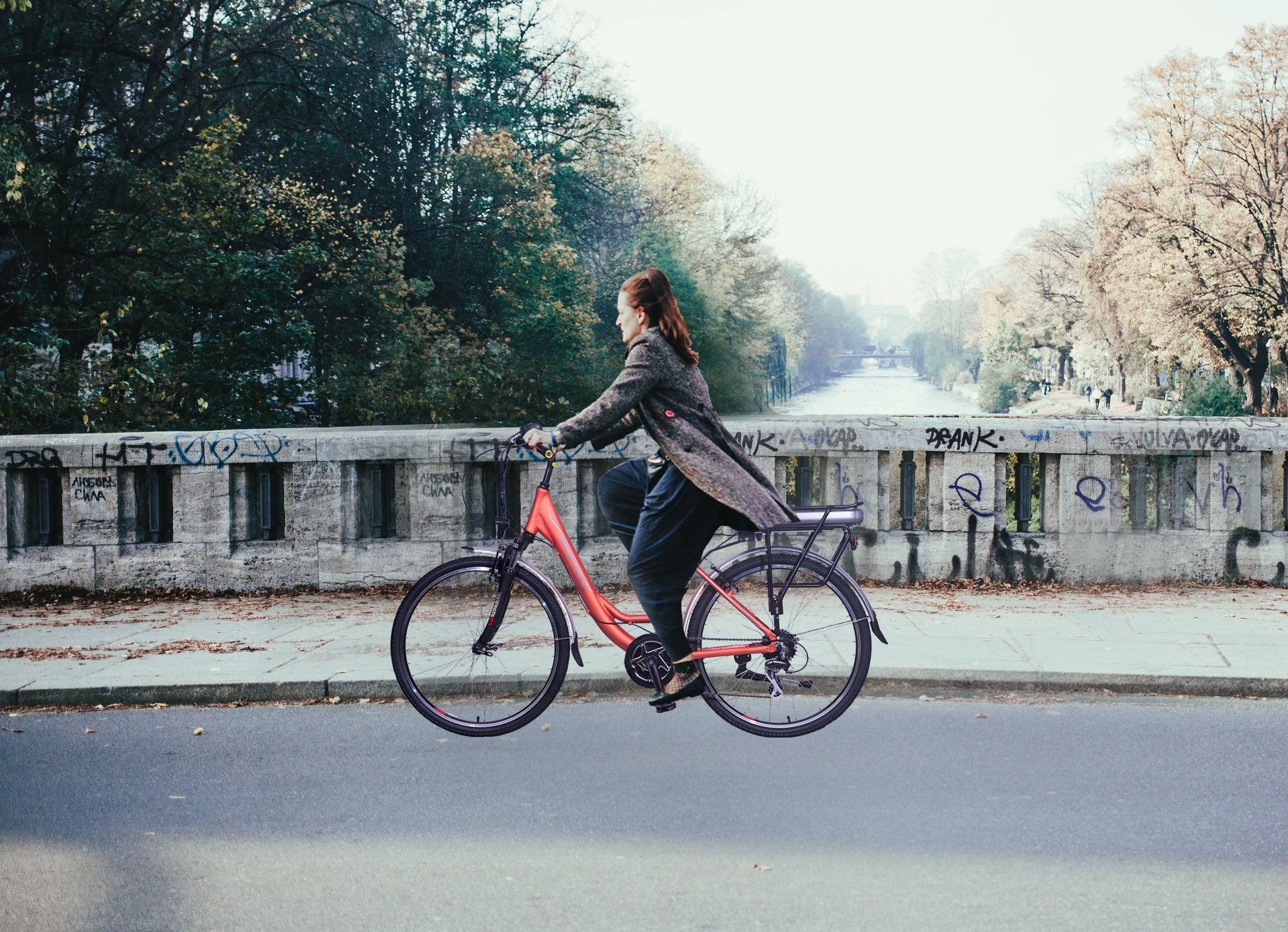 orange ladies bike