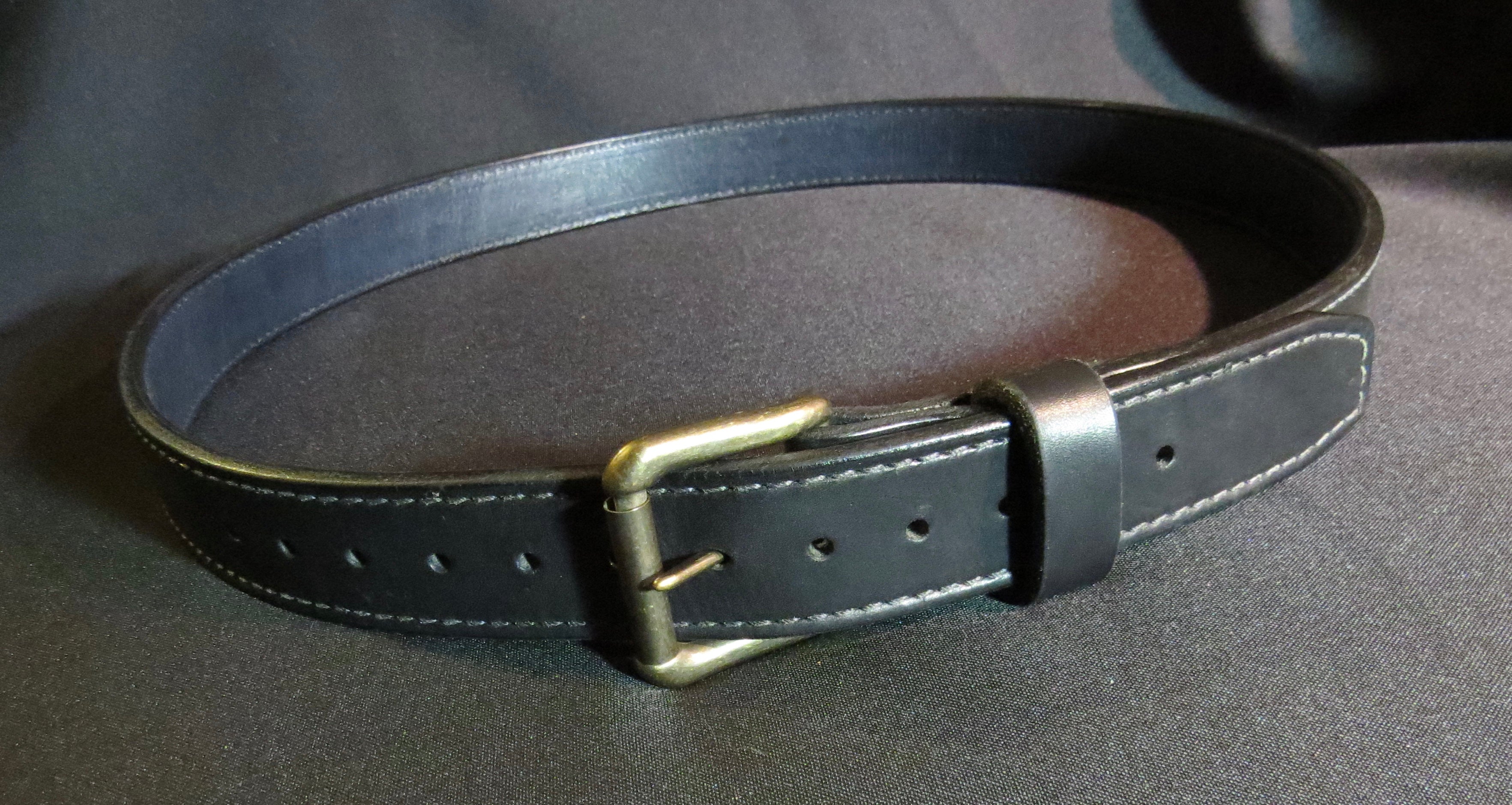 Double Layer Heavy Duty Leather Belt, Black – Manley Leather Co.