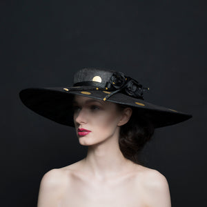 large black wedding hat