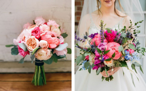 Bouquet de mariée avec de la pivoine