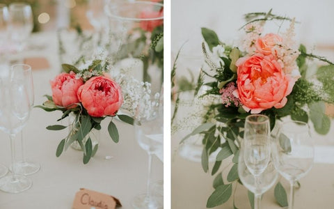 Une décoration de mariage rose corail et pêche? Oui, je le veux