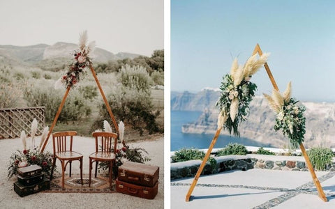 Arche mariage avec herbes de pampa