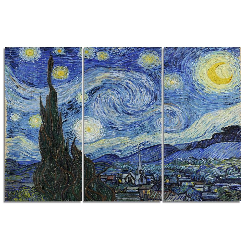 van gogh tableau paysage de la nuit