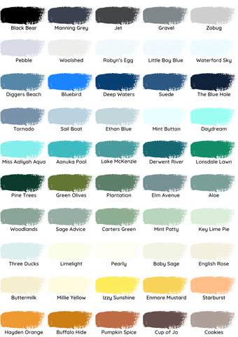 Boutique Mineral Paint Colour Chart – Carts & Millie