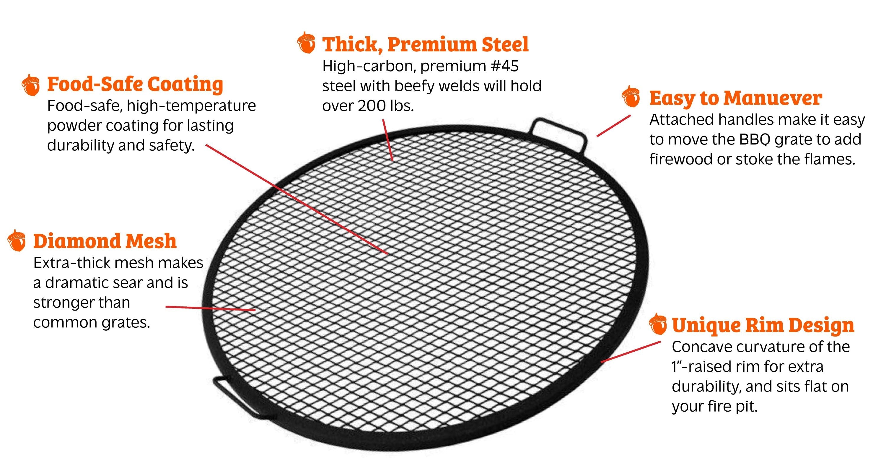 Fire Pit BBQ Grilling Grate, Fire Pit Grill Grates