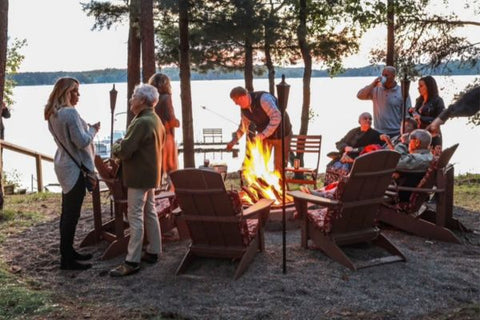 Gathering around the Fire Pit Outdoor Fire Party