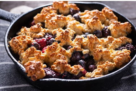 Cast Iron Cobbler Over the Fire Pit