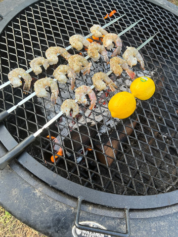 Shrimp and Lemon on Grill