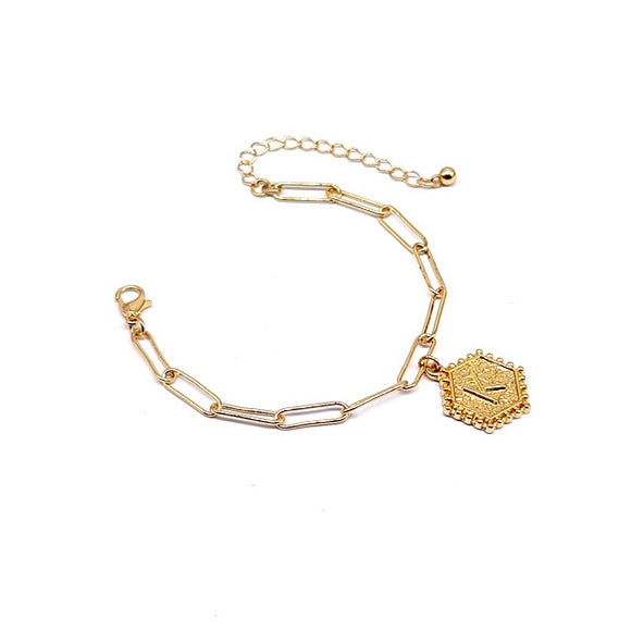 K Initial Chain Bracelet