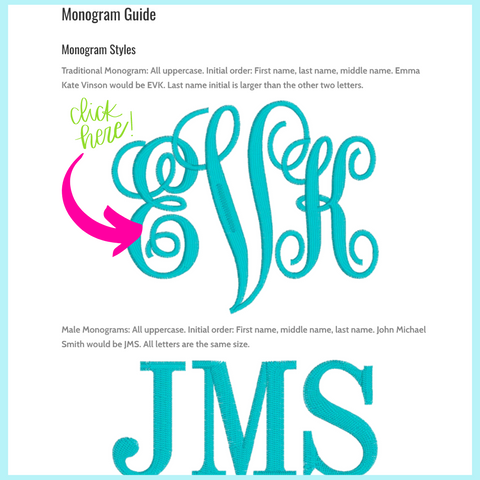 Monogram Guide Example