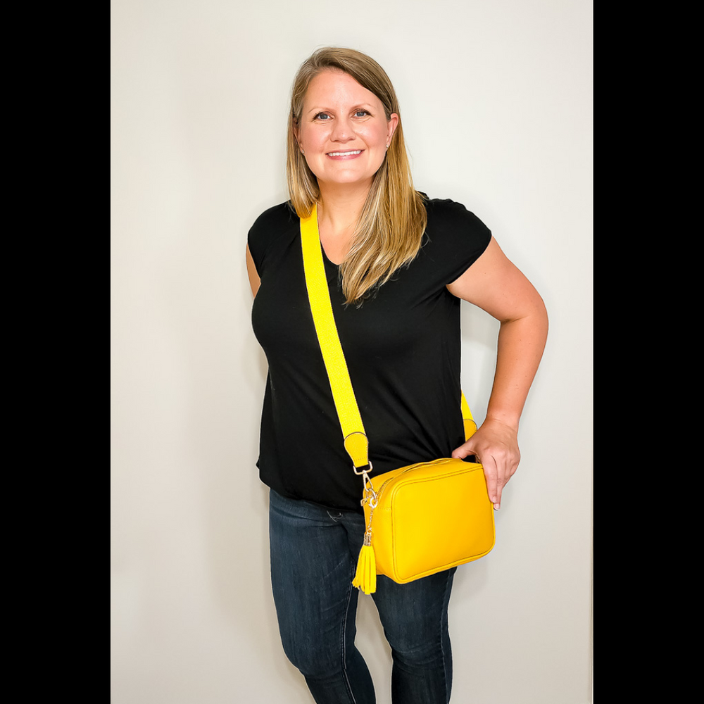 Leather Zuma Cross Body Bag in Marigold I Hampton Road Designs