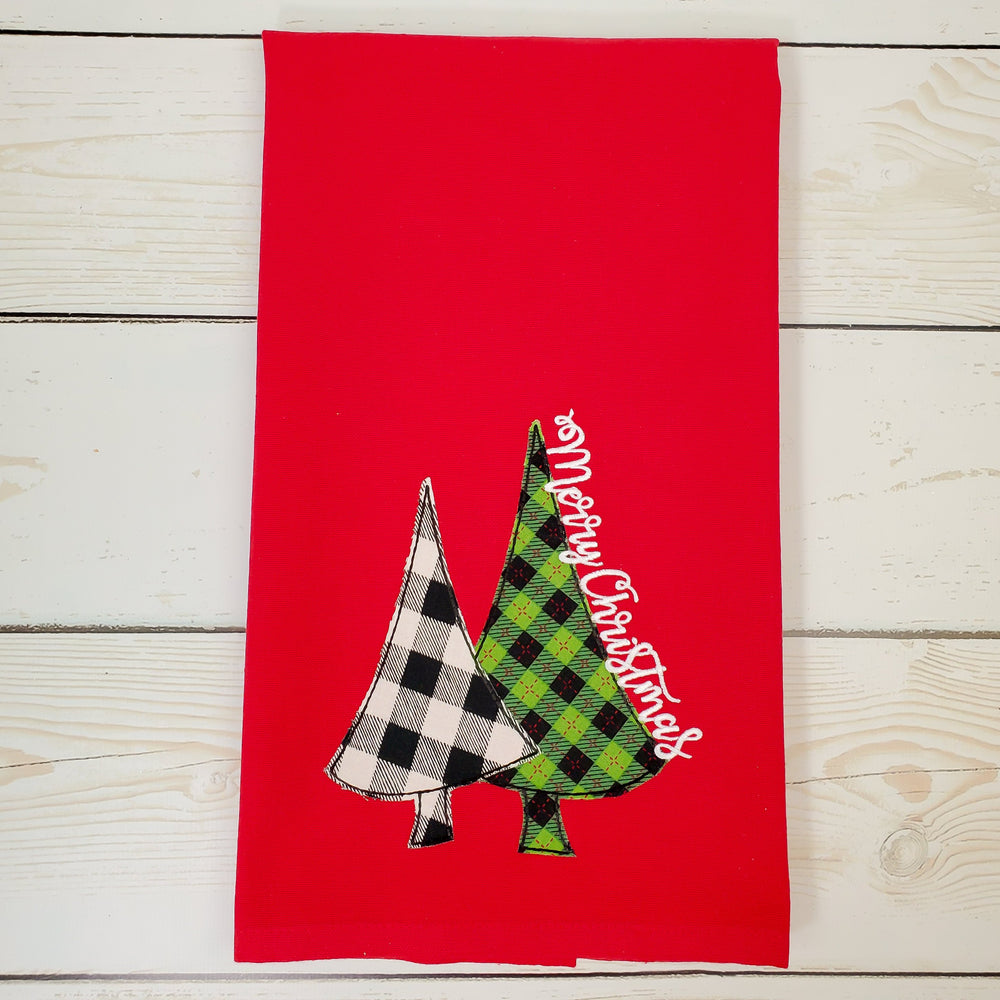 Farmhouse Christmas Tree Kitchen Towel, Christmas Kitchen Towels